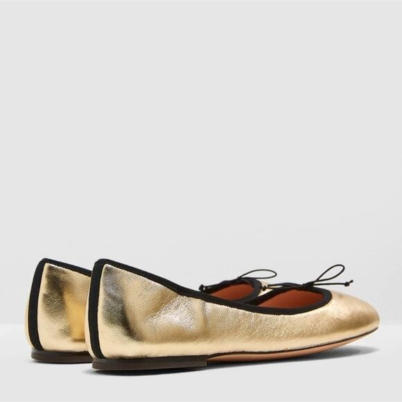 J Crew Evie Metallic Gold Ballerina Flats - Picture 3 of 11